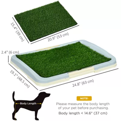 PawHut Puppy Training Pad with Artificial Grass, 24.8"Wx19.1"L - Image 3