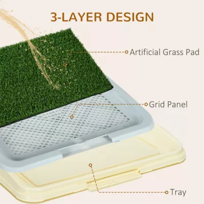PawHut Puppy Training Pad with Artificial Grass, 24.8"Wx19.1"L - Image 5