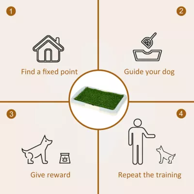 PawHut Puppy Training Pad with Artificial Grass, 24.8"Wx19.1"L - Image 7