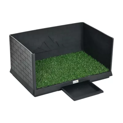 PawHut Dog Potty with Grass Pad, High Walls and Tray 29.5"Lx20.1"W - Image 1