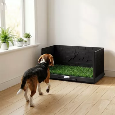 PawHut Dog Potty with Grass Pad, High Walls and Tray 29.5"Lx20.1"W - Image 2