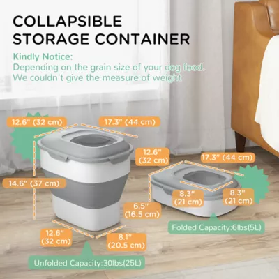PawHut Collapsible Dog Food Storage Container 6-30lb - Image 3