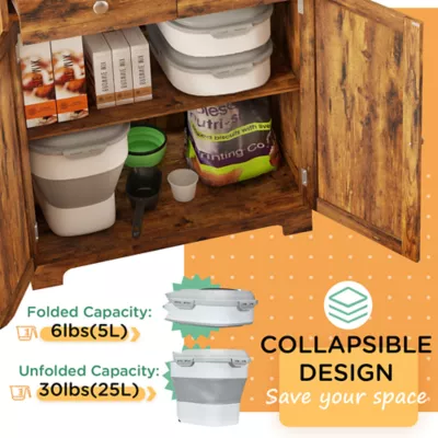 PawHut Collapsible Dog Food Storage Container 6-30lb - Image 5