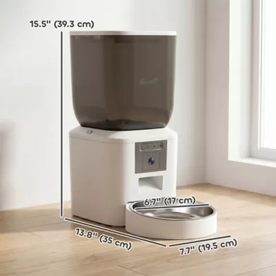 PawHut Automatic Cat Feeder with Camera, 2.4G WiFi, 2-Way Audio, 8L - Image 3