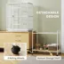 PawHut Large Rolling Bird Cage with Detachable Rolling Stand, Storage Shelf, Wood Perch, 64"H image thumbnail 6