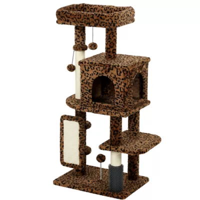 PawHut Cat Tree with Scratching Posts, Cat Bed, Condo, Jumping Platforms 41"H - Image 1
