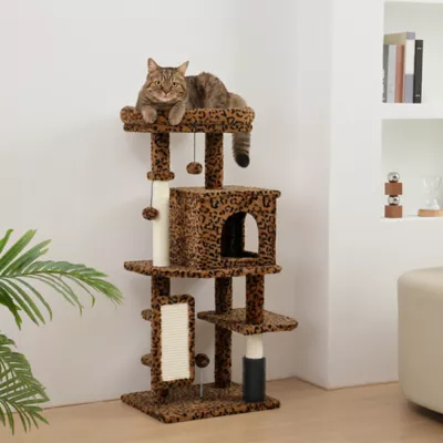 PawHut Cat Tree with Scratching Posts, Cat Bed, Condo, Jumping Platforms 41"H - Image 2