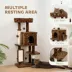 PawHut Cat Tree with Scratching Posts, Cat Bed, Condo, Jumping Platforms 41"H image thumbnail 4