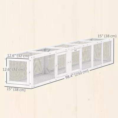 PawHut 98" Cat Tunnel, Outdoor Cat Enclosure with Combinable Design, 8 Doors - Image 3