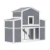 PawHut Wooden Chicken Coop with 2 Nesting Boxes, Sliding Tray & Ramp 52.8"H x 66.5"W image thumbnail 1