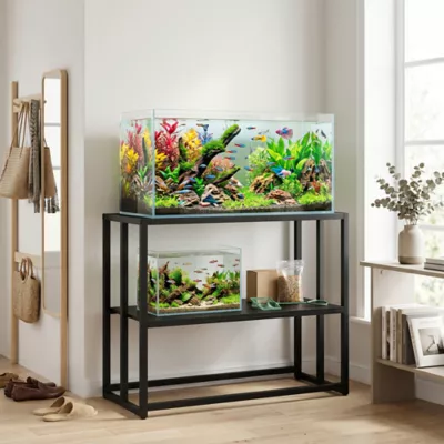 PawHut 40 Gallon Fish Tank Stand with Storage Shelf and Adjustable Feet 36.6"L x 18.5"W x 29.9"H - Image 2