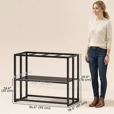 PawHut 40 Gallon Fish Tank Stand with Storage Shelf and Adjustable Feet 36.6"L x 18.5"W x 29.9"H - Image 3