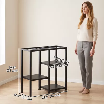 PawHut 25 Gallon Fish Tank Stand with 3 Tier Storage Shelf and Adjustable Feet - Image 3