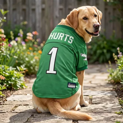 Pets First Jalen Hurts Philadelphia Eagles Kelly Green Dog Jersey - Image 4
