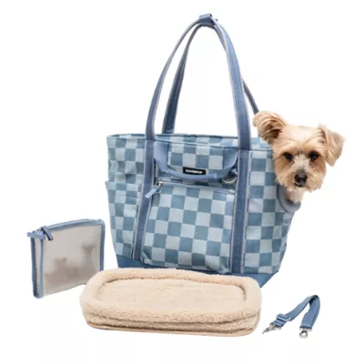 Cleverpup Lightweight Transit Tote Dog Carrier W/ Food-Safe Pouch & Poop Bag Dispenser, 4 Pc Set - Image 1