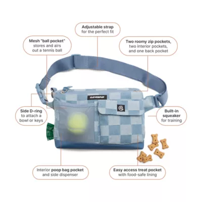 Cleverpup Dog Walk & Train Sling Bag W/ Poop Bag Dispenser, Treat Pocket, and Hidden Squeaker - Image 4