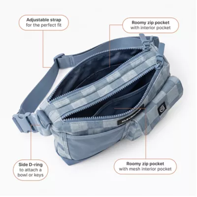 Cleverpup Dog Walk & Train Sling Bag W/ Poop Bag Dispenser, Treat Pocket, and Hidden Squeaker - Image 5