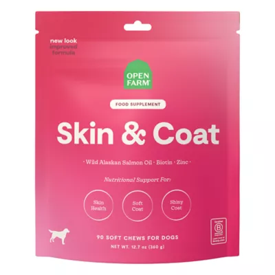 Open Farm Skin & Coat Supplement Chews for Dog, Soft & Shinny Coat, 90 Count - Image 1
