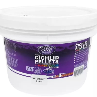 Omega One Small Cichlid Pellets, Sinking + Super Color - Image 1
