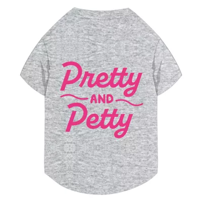 Pretty and Petty Pet Grey T-Shirt, Multiple Sizes, XS-XL - Image 1