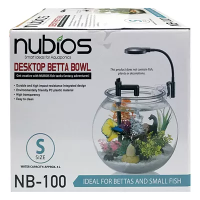 Nubios Betta Bowl Starter Kit with Pump Filter and LED Lighting - Image 1