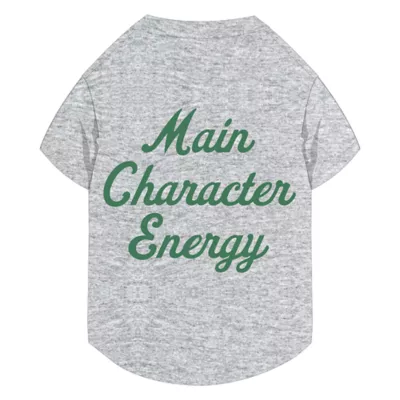 Main Character Energy Pet Grey T#Shirt, Multiple Sizes, XS-XL - Image 1