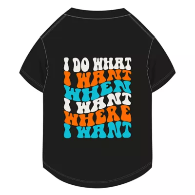 "I Do What I Want, When I Want, Where I Want" Pet Black T-Shirt, Multiple Sizes, XS-XL - Image 1