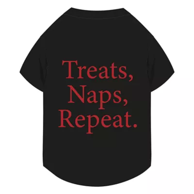 Treats, Naps, Repeat Pet Black T-Shirt, Multiple Sizes, XS-XL - Image 1