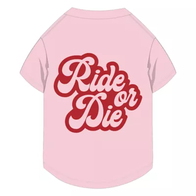 Pink Ride or Die Pet T-Shirt, Multiple Sizes, XS-XL - Image 1
