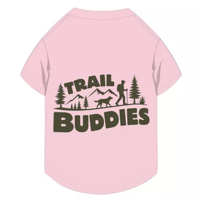 Pink Trail Buddies Pet T-Shirt, Multiple Sizes, XS-XL - Image 1