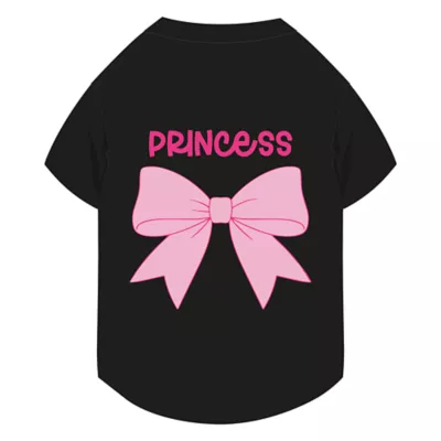 Princess Bow Pet Black T-Shirt, Multiple Sizes, XS-XL - Image 1