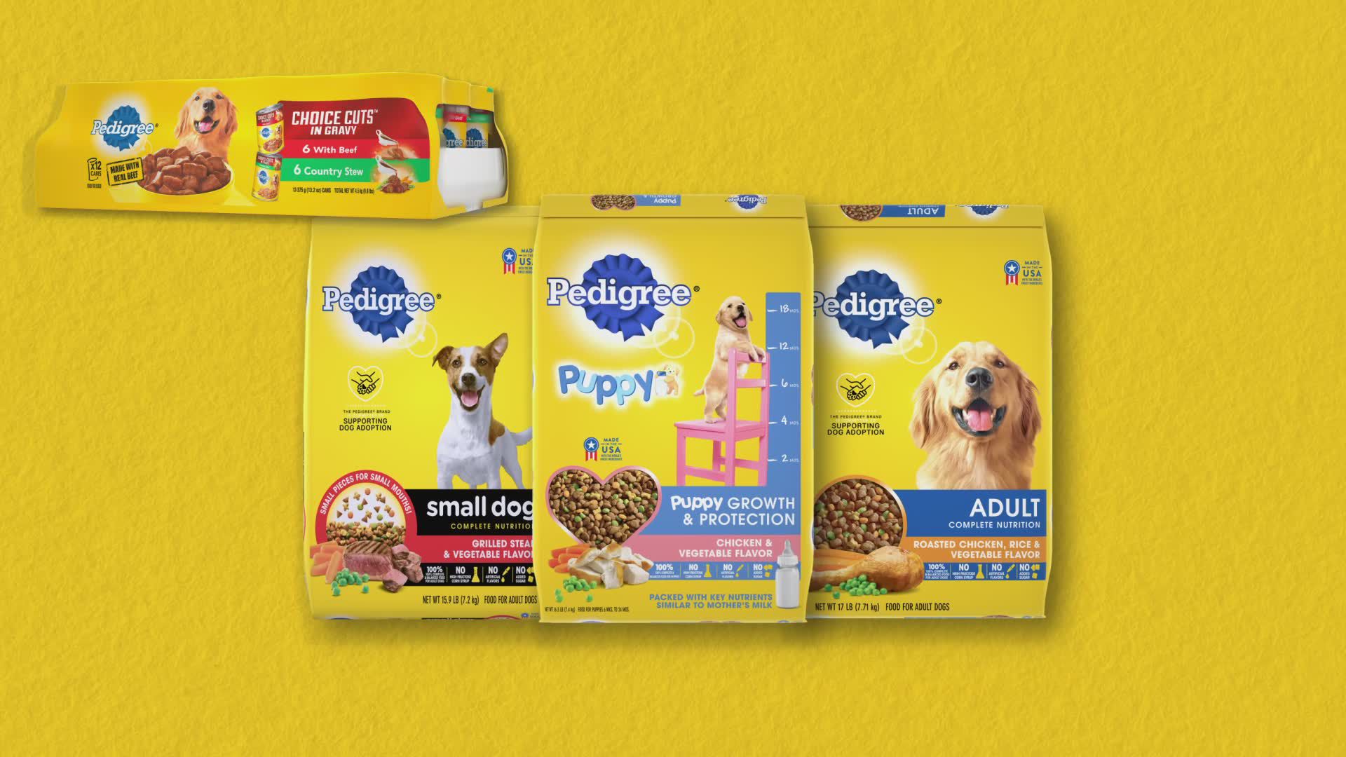 Pedigree High Protein Adult Wet Dog Food - Beef Lamb & Chicken Turkey  Variety Pack, 12 Count