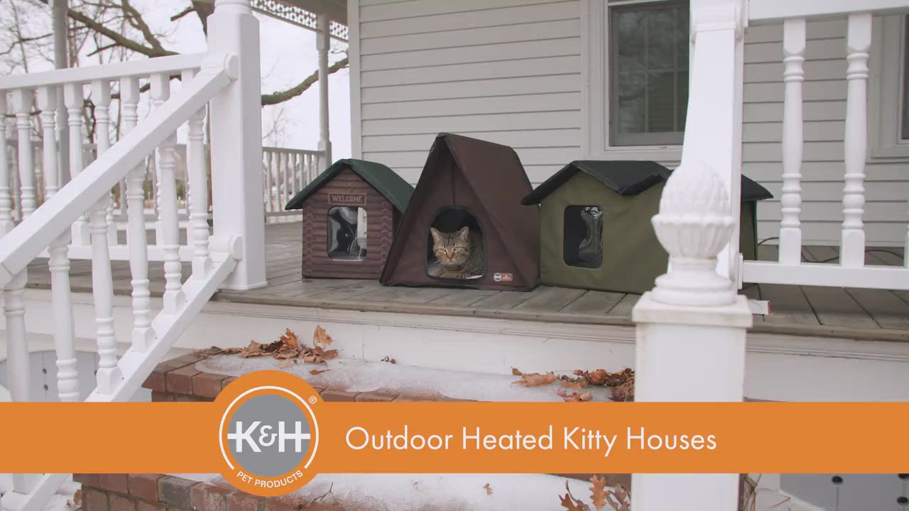 Feral Cat House Heated Cat Bed For Outside K\u0026H PET PRODUCTS Outdoor Heated  Kitty House Cat, image size:1280x720
