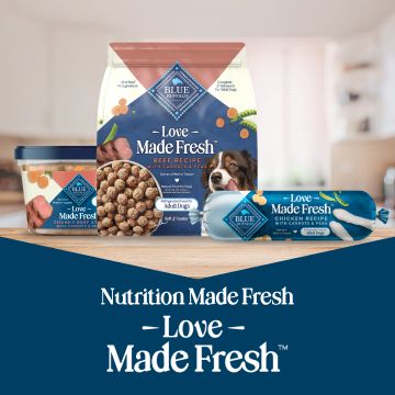 Tagline Nutrition Made Fresh Love Made Fresh with dog food