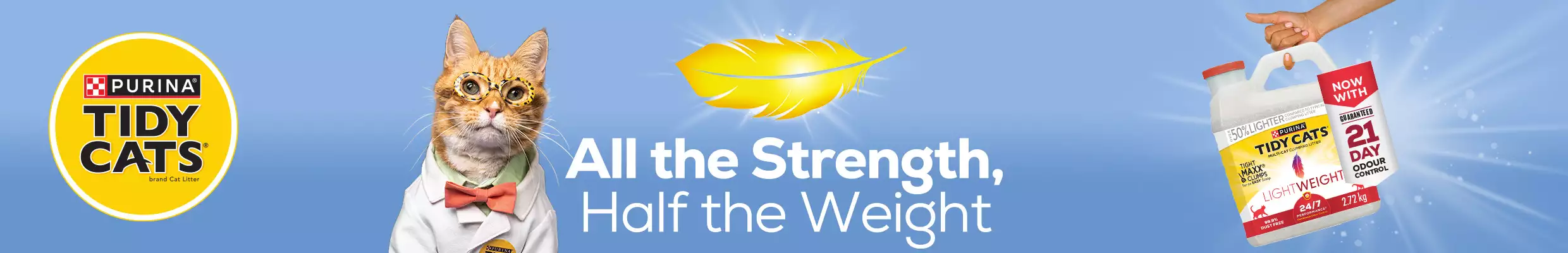 tidy cats logo and all the strength, half the weight