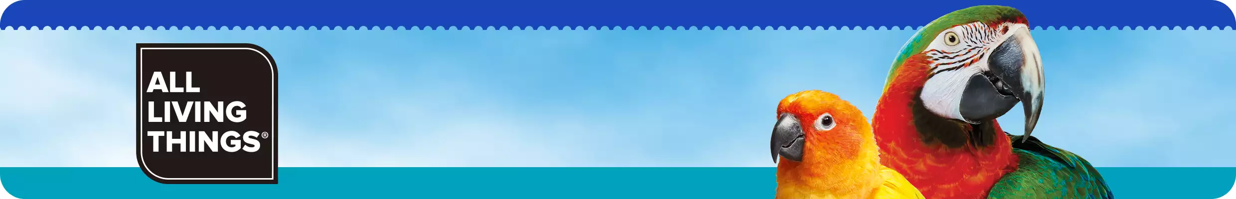 All Living Things badge with two birds