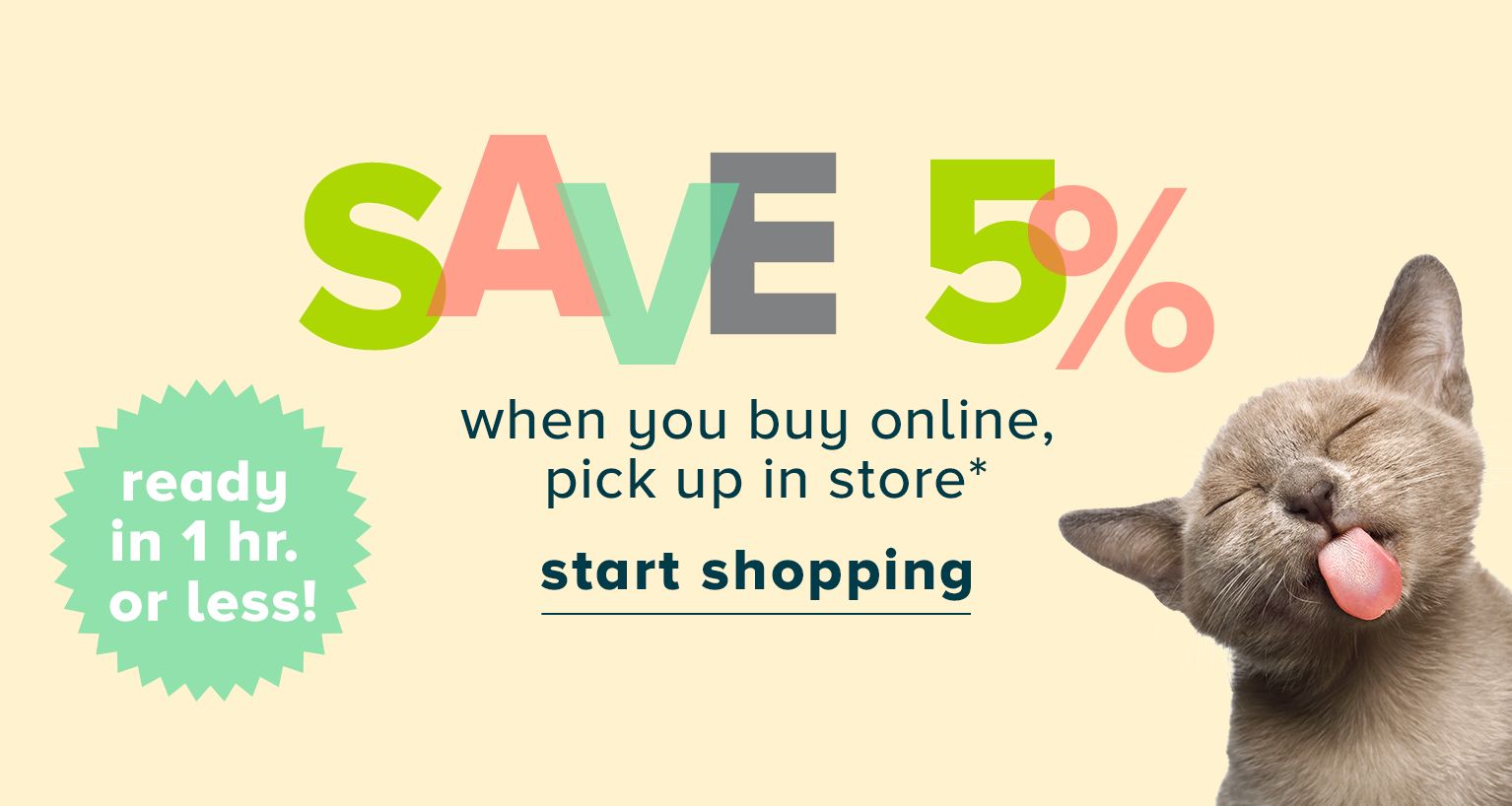 Save 5% when you buy online, pick up in store