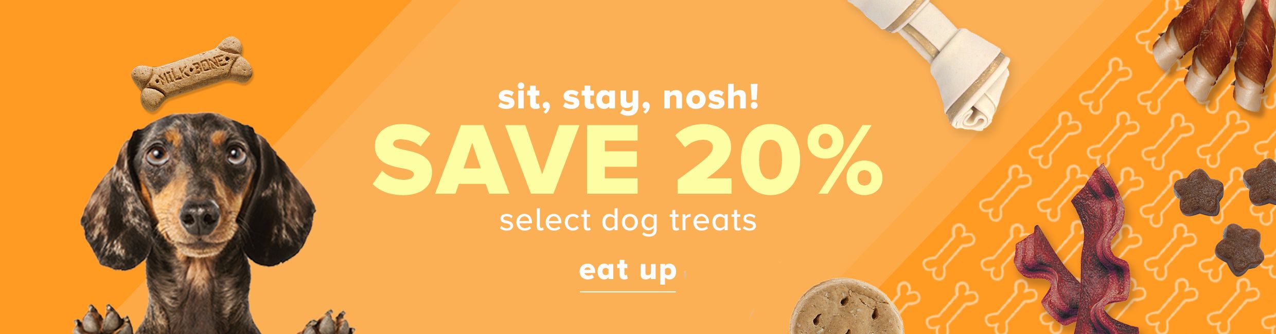 Save 20% on select dog treats