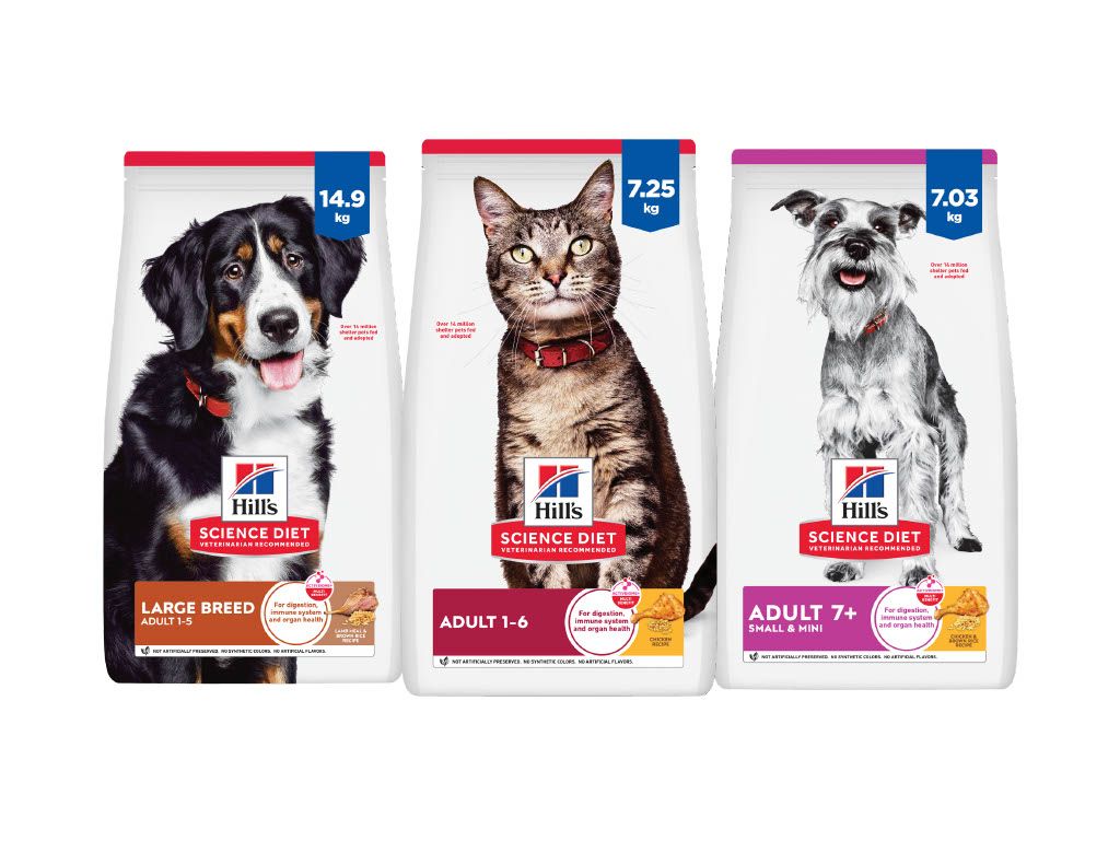 2 bags for hill's science diet dog and cat food