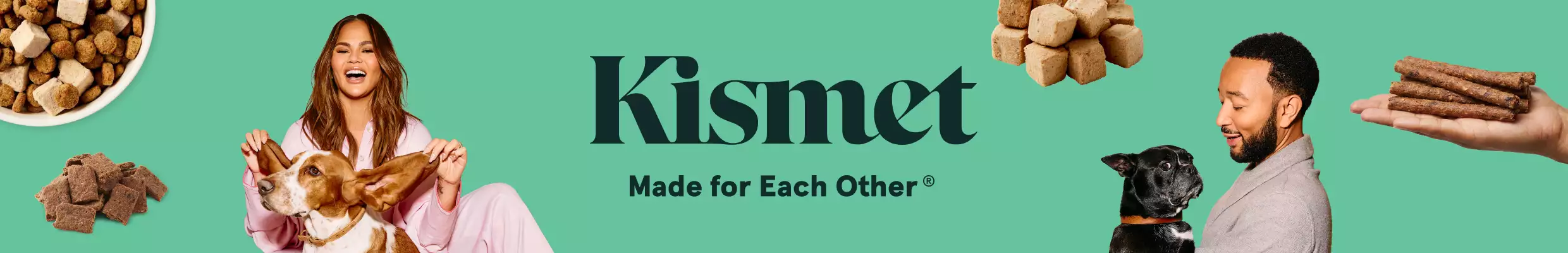 Dog food with text Kismet Made for Each Other