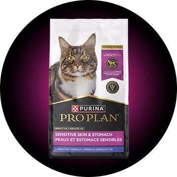 Pro Plan sensitive skin and stomach cat food bag