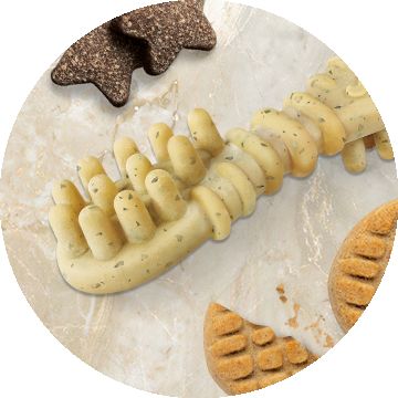 Close up view of Merrick dog treats