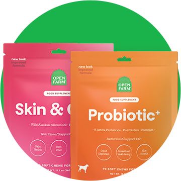 open farm skin and coat and probiotic supplements
