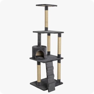 Tall multi-level cat tower