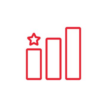 Graph icon highlighting beginner level
