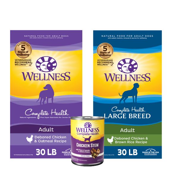 Wellness Complete Health Dry Dog Food Bags & Wellness Complete Health Wet Dog Food Variety Pack