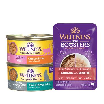 Wellness Wet Cat Food Cans and Pouch