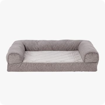Top Paw Gray Velvet Orthopedic Couch Dog Bed