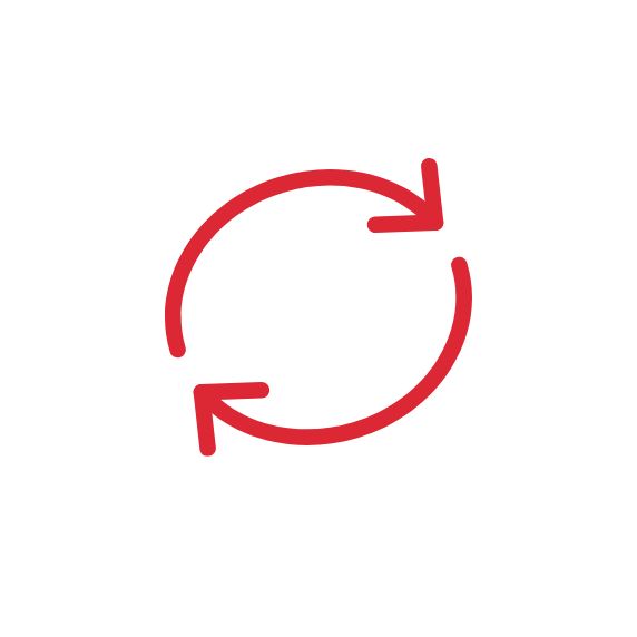 Two curved arrows illustration