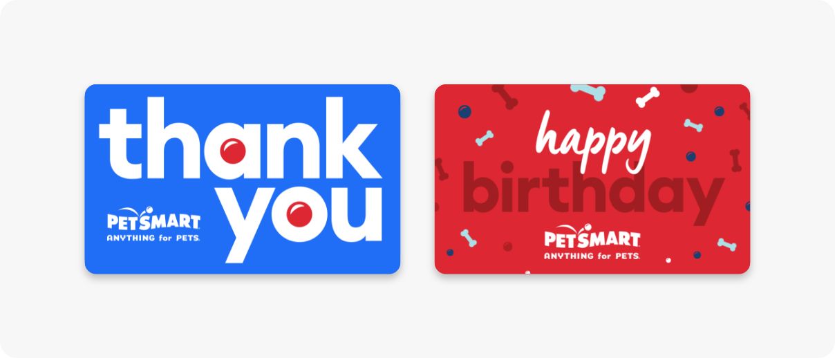 Two PetSmart gift cards